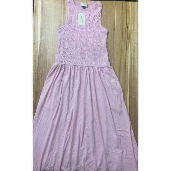 Universal Thread Womens Light Pink Sleeveless Smocked Bodice Maxi Dress Large - Picture 5 of 12